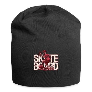 Skate Skeleton dans la conception de skateboarder - Bonnet en jersey - noir - Devant