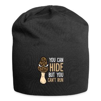 Morchelpilzjäger Du kannst dich verstecken, aber - Jersey-Beanie - Schwarz - Vorne