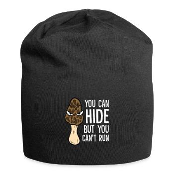 Morcheln kann man verstecken, aber nicht fliehen - Jersey-Beanie - Schwarz - Vorne