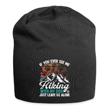 Dog Mom Hiking with Dog Mountaineer Mount Climber - Jersey-Beanie - Schwarz - Vorne