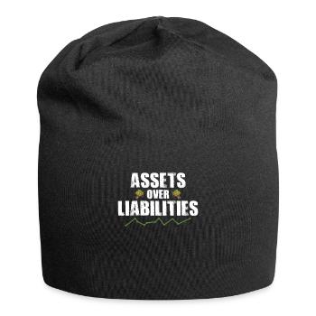 Assets Over Liabilities Funny Accounting CPA Pun - Jersey Beanie - black - Front
