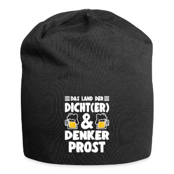 Bier Spruch Das Land Der Dich(t)er & Denker Prost - Jersey-Beanie - Schwarz - Vorne