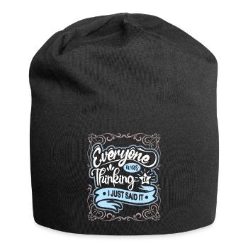 Spruch, Gedankenlesen, Vintage-Stil Typografie - Jersey-Beanie - Schwarz - Vorne