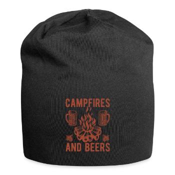 Campfirer und Bier Camping - Jersey-Beanie - Schwarz - Vorne