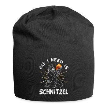 Schnitzellover- funny Jesus Schnitzel - Jersey Beanie - black - Front