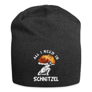 Schnitzellover- funny Jesus Schnitzel - Jersey Beanie - charcoal grey - Front