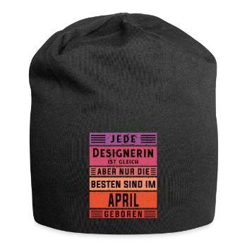 Illustrator Geburtstag April geboren Designerin - Jersey-Beanie - Schwarz - Vorne
