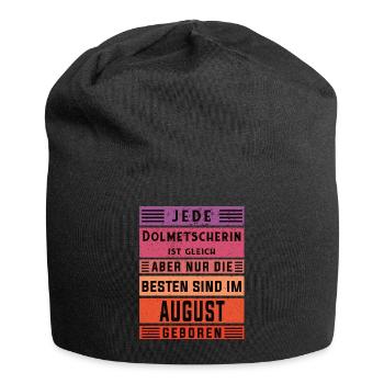 Übersetzer Geburtstag August geboren Dolmetscherin - Jersey-Beanie - Schwarz - Vorne