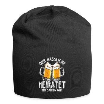 Der Hässliche heiratet wir saufen - JGA Junggesell - Jersey-Beanie - Schwarz - Vorne