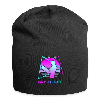 Retro Vintage Classic Architect Architecture - Jersey Beanie - black - Front