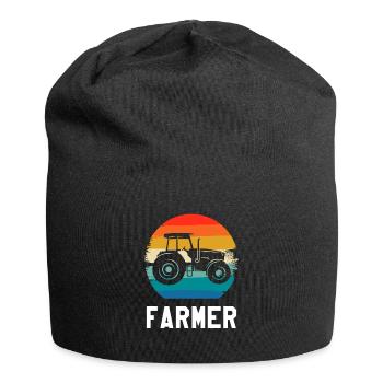 Retro Vintage Classic Farmer Farming - Jersey-Beanie - Schwarz - Vorne