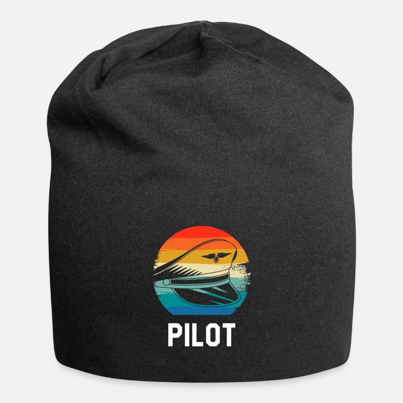 Retro Vintage Classic Pilot Aviation - Jersey-Beanie - Schwarz