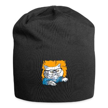 Lunettes élégantes Nerd Persian Cat Beanie - Bonnet en jersey - noir - Devant