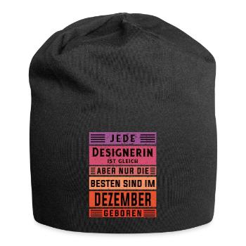Illustrator Geburtstag Dezember geboren Designerin - Jersey-Beanie - Schwarz - Vorne