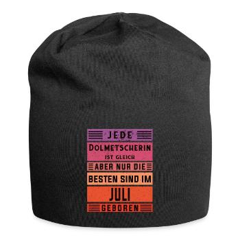 Übersetzer Geburtstag Juli geboren Dolmetscherin - Jersey-Beanie - Schwarz - Vorne