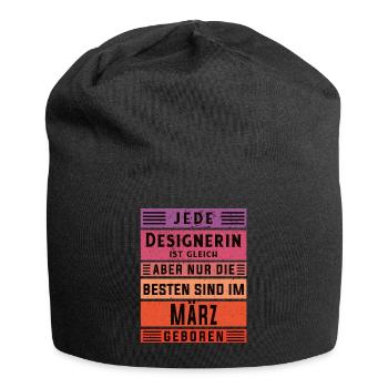 Illustrator Geburtstag März geboren Designerin - Jersey-Beanie - Schwarz - Vorne