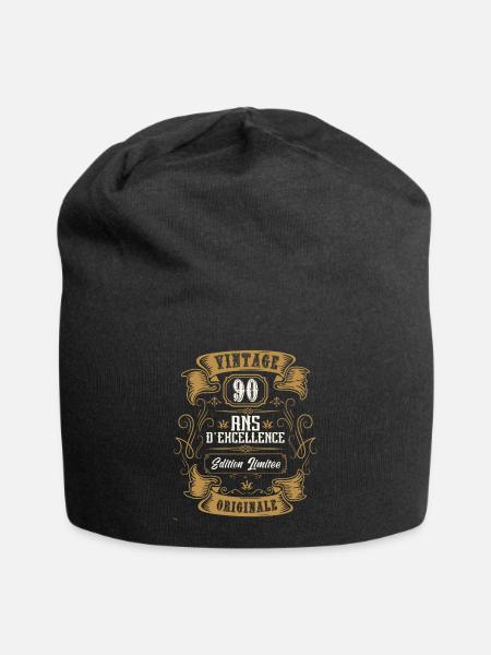 Vintage 90 ans, Idée cadeau d'anniversaire 90 ans. - Bonnet en jersey - noir