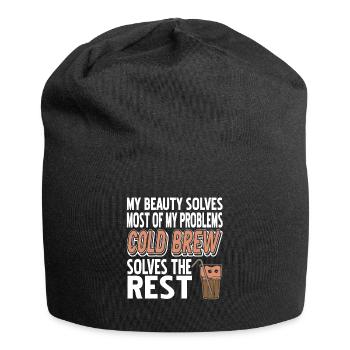 Cold brew solves the rest - Jersey Beanie - black - Front
