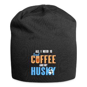 What i need is iced Coffee and my Husky - Jersey Beanie - black - Front
