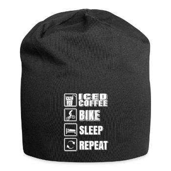 Iced Coffee Bike Sleep Reapeat - Jersey-Beanie - Schwarz - Vorne