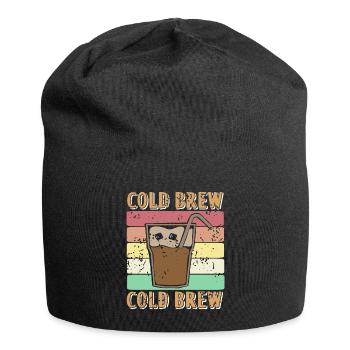 Eiskaffee - Cold Brew - Jersey-Beanie - Schwarz - Vorne