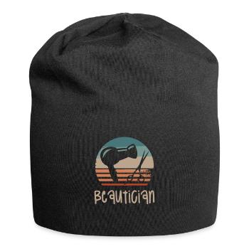 Rétro Vintage Classic Esthéticienne Cosmétologue - Bonnet en jersey - noir - Devant