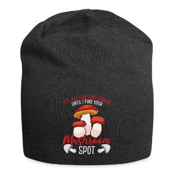 Champignon Collecte de champignons Spot Humour Champis - Bonnet en jersey - charbon - Devant