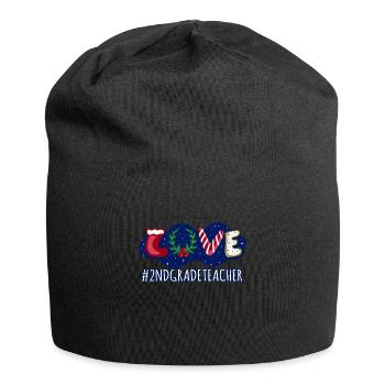 Love Christmas Second Grade Teacher Student - Jersey Beanie - black - Front