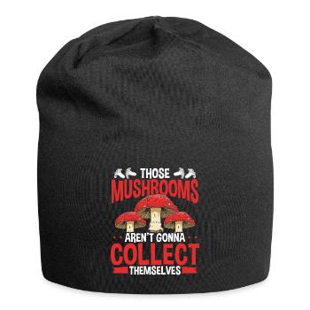 Les champignons se ramassent Collecte de champignons - Bonnet en jersey - noir - Devant