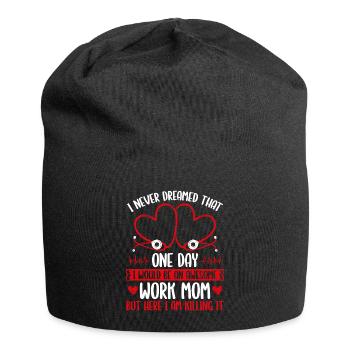 AIIC Infirmière Travail Maman Fête des mères Cardiaque - Bonnet en jersey - noir - Devant