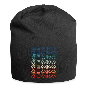 Vintage Reptil 80er Jahre Retro Gecko Text Eidechse Besitzer - Jersey-Beanie - Schwarz - Vorne