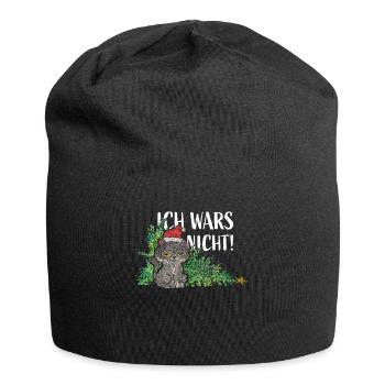 Katzen Christbaum Tannenbaum Anti Weihnachten - Jersey-Beanie - Schwarz - Vorne