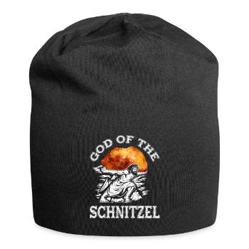 God of the Schnitzel - funny schnitzel - Jersey Beanie - black - Front