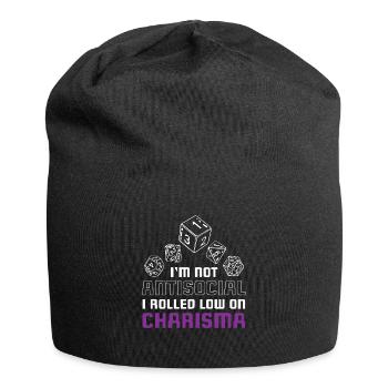 Im Not Antisocial Rolled Low Charisma - Jersey-Beanie - Schwarz - Vorne