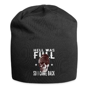 Skull - Hell was full, so I'm back - Jersey Beanie - black - Front