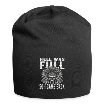 Skull - Hell was full, so I'm back - Jersey Beanie - black - Front