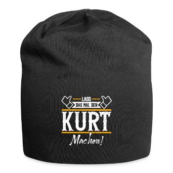 Kurt Geschenkidee Geschenk Geburtstag - Jersey-Beanie - Schwarz - Vorne