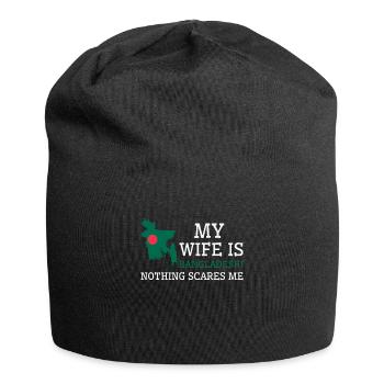 Nothing Scares Me Bangladeshi Wife Bangladesh - Jersey Beanie - black - Front