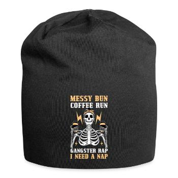 Cadeau de café Messy Bun Coffee Run - Bonnet en jersey - noir - Devant