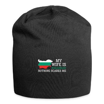 Nothing Scares Me Bulgarian Wife Bulgaria - Jersey Beanie - black - Front