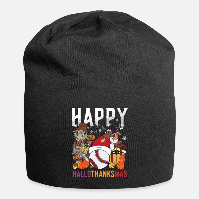 Hallothanksmas Baseball Halloween Christmas - Jersey-Beanie - Schwarz
