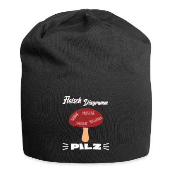 PILZ FLEISCH DIAGRAMM - Jersey-Beanie - Schwarz - Vorne
