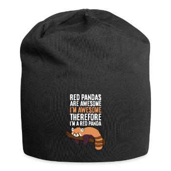 Rote Pandas sind toll Ich bin toll, also bin ich - Jersey-Beanie - Schwarz - Vorne