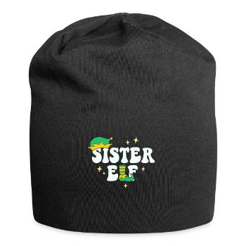 Schwester Elf Passende Familie Weihnachtsgruppe Weihnachten - Jersey-Beanie - Schwarz - Vorne