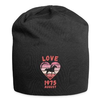 Love Horse Riding Birthday August 1975 - Jersey Beanie - black - Front