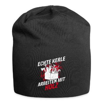 Tischler Schreiner Holz Spruch Handwerker Holz Arb - Jersey-Beanie - Schwarz - Vorne