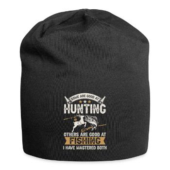 and hunting bow hunting fishing antlers - Jersey Beanie - black - Front