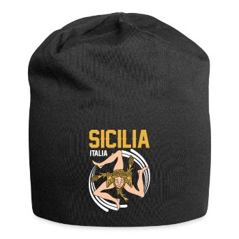 Sizilien flagge Sizilien Palermo Italien - Jersey-Beanie - Schwarz - Vorne