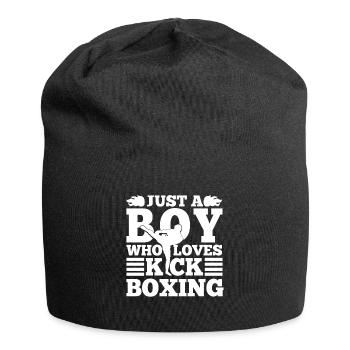 Kickboxer - Just A Boy Who Loves Kickboxing Gift - Jersey-Beanie - Schwarz - Vorne