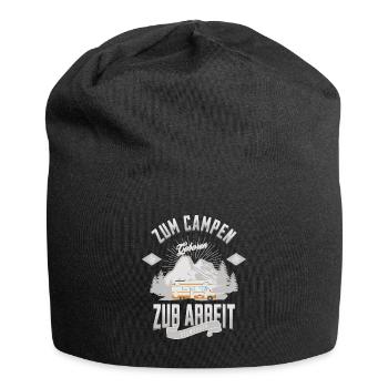 Zum Campen Geboren Wohnmobil - Jersey-Beanie - Schwarz - Vorne